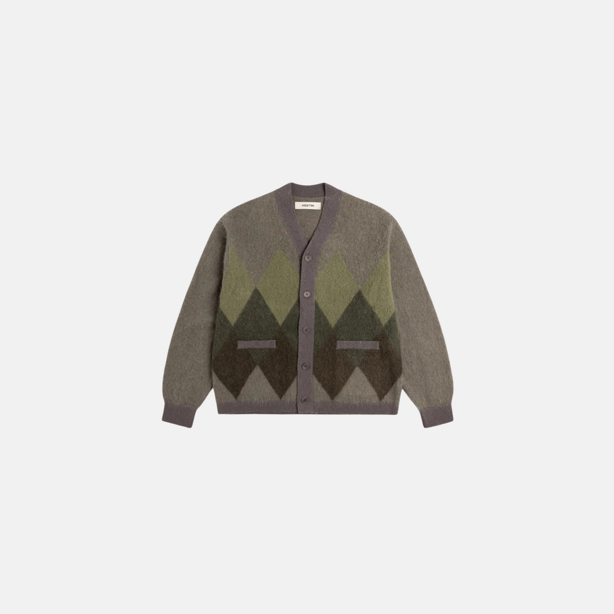 【L】supreme Brushed Argyle Cardigan Supreme Brushed Argyle Cardigan Green Men's - SS18 - US