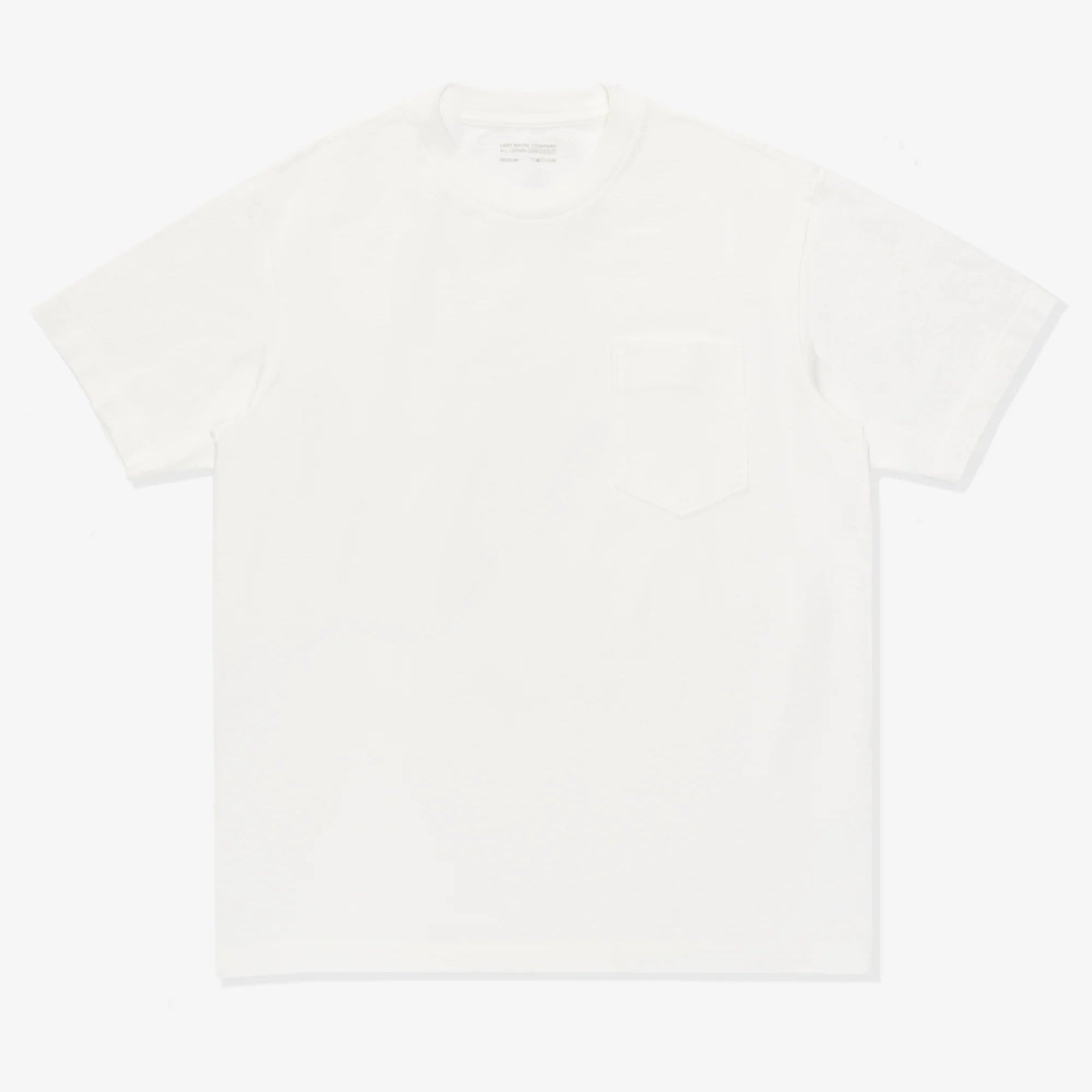 Plain white t-shirt on a light gray background