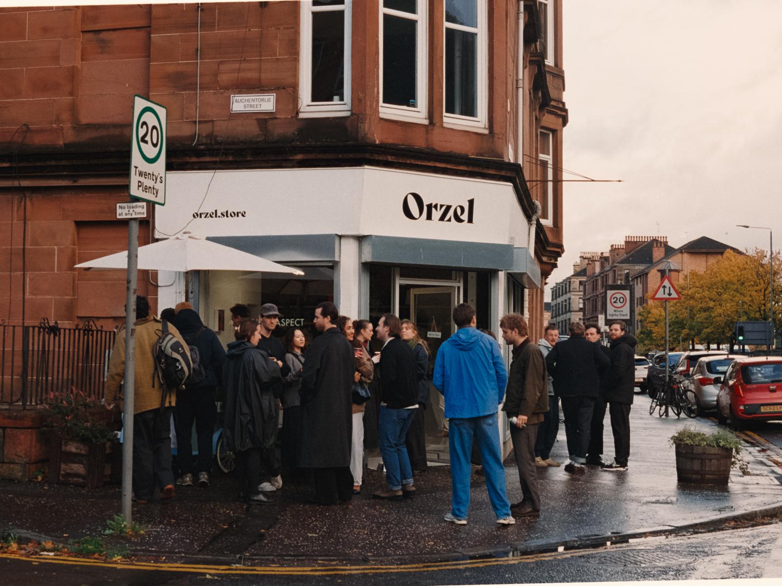 multiple people standing outside the Orzel store for the Another Aspect collaboration launch