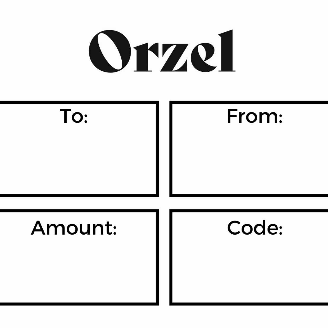 Orzel Gift Card