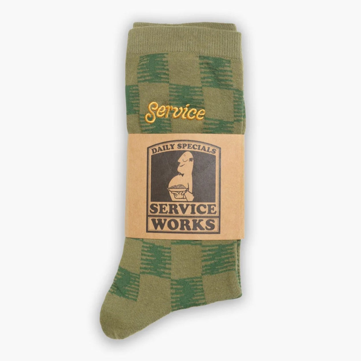 Service Works Checker Socks - Green - Orzel