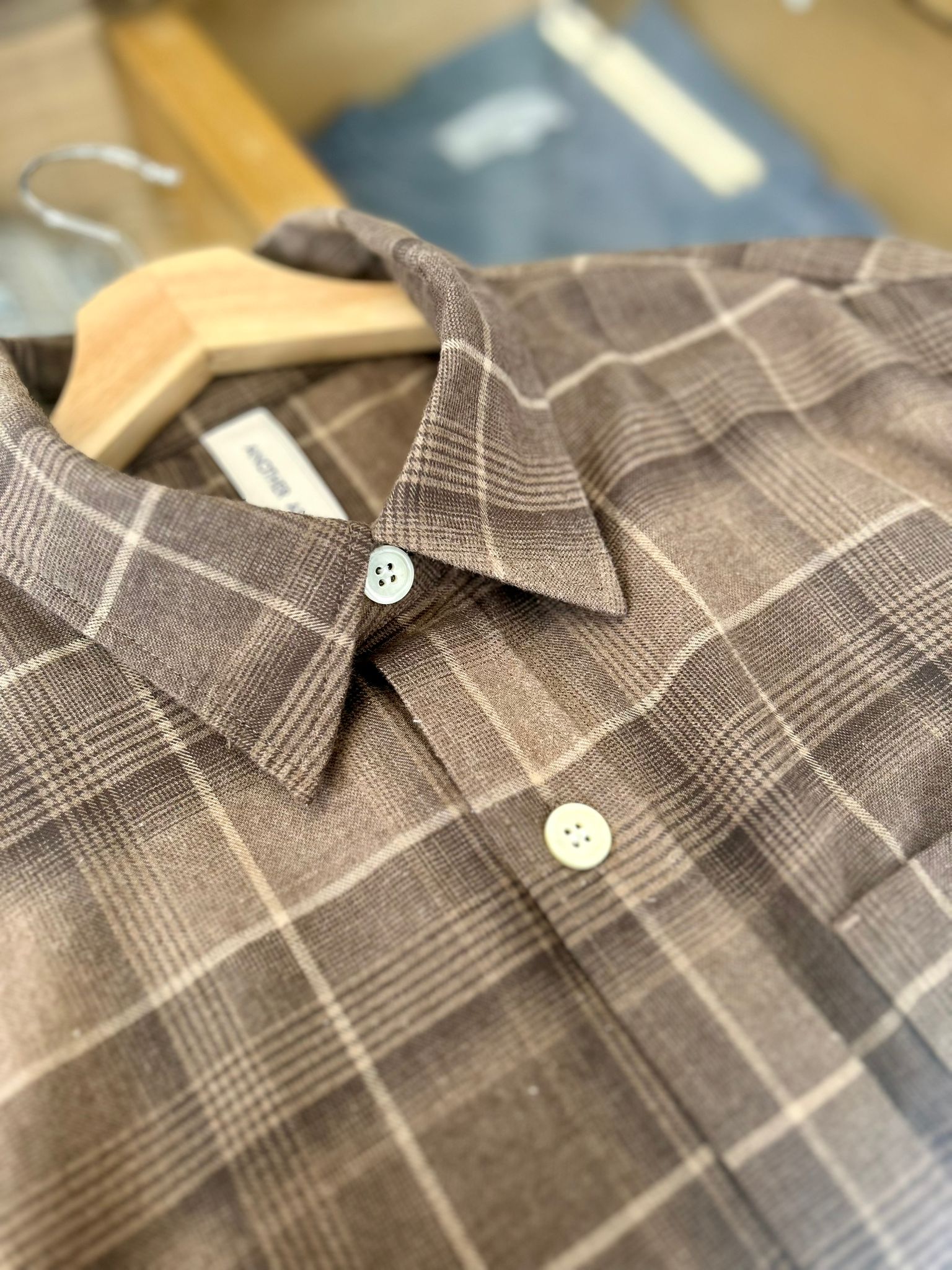 Another Aspect Another Shirt 4.0 - Light Brown Check (AW25
