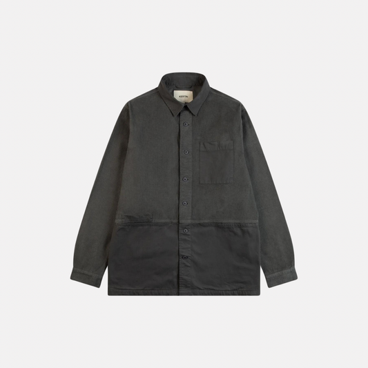 Kestin Rosyth Overshirt In Charcoal Cord / Twill Blend