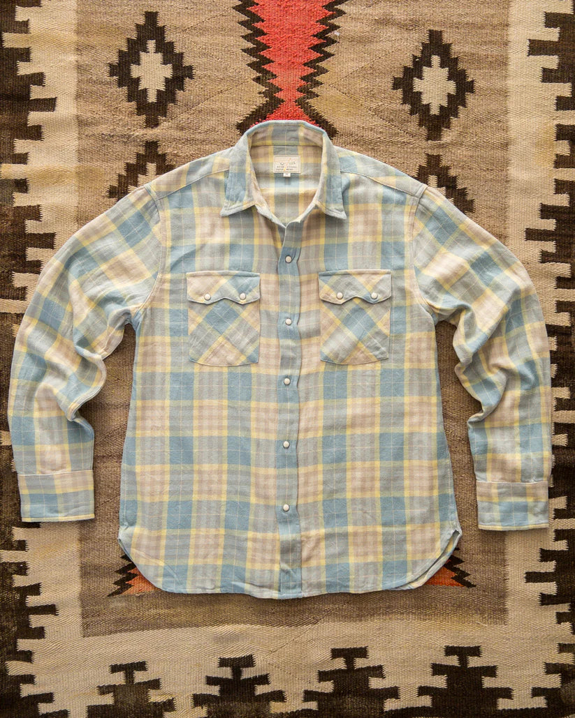 Wythe Washed Flannel Pearlsnap Shirt - Sand Dunes Sunrise