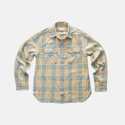 Wythe Washed Flannel Pearlsnap Shirt - Sand Dunes Sunrise