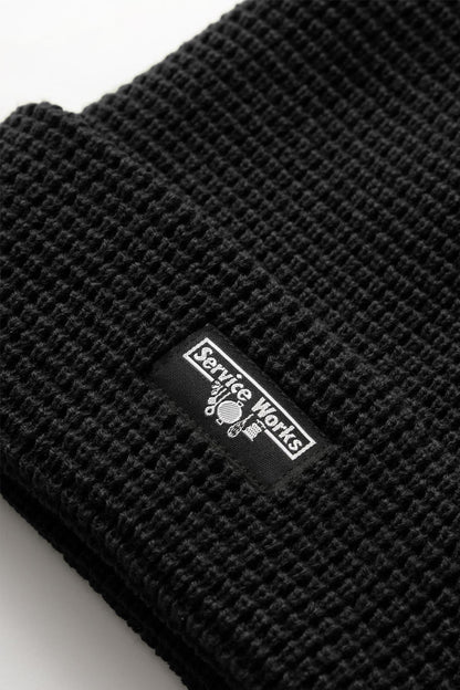 Service Works Waffle Logo Beanie - Black