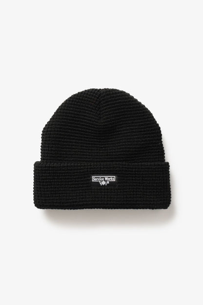 Service Works Waffle Logo Beanie - Black