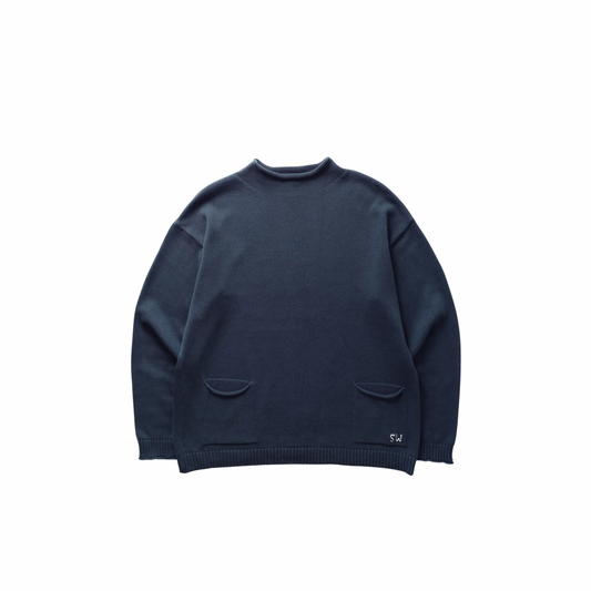 Service Works Mock Smock Sweater - Navy