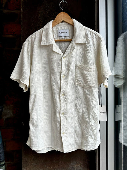 Corridor Striped Seersucker SS Shirt - White