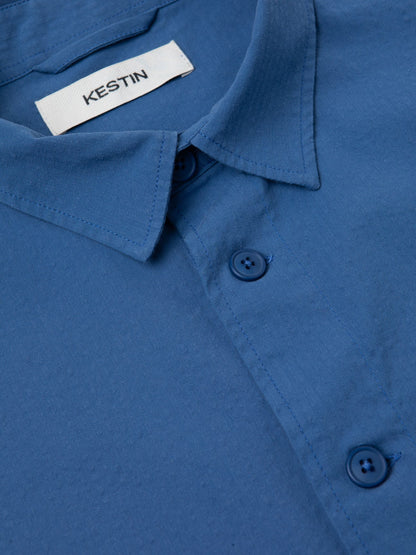 Kestin Rosyth Overshirt - Cobalt Seersucker