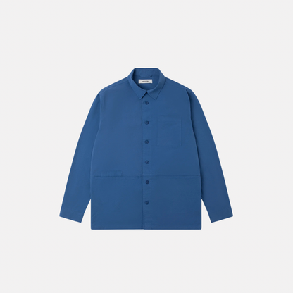 Kestin Rosyth Overshirt - Cobalt Seersucker