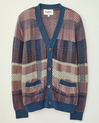 Corridor Blow Up Plaid Cardigan - Pink