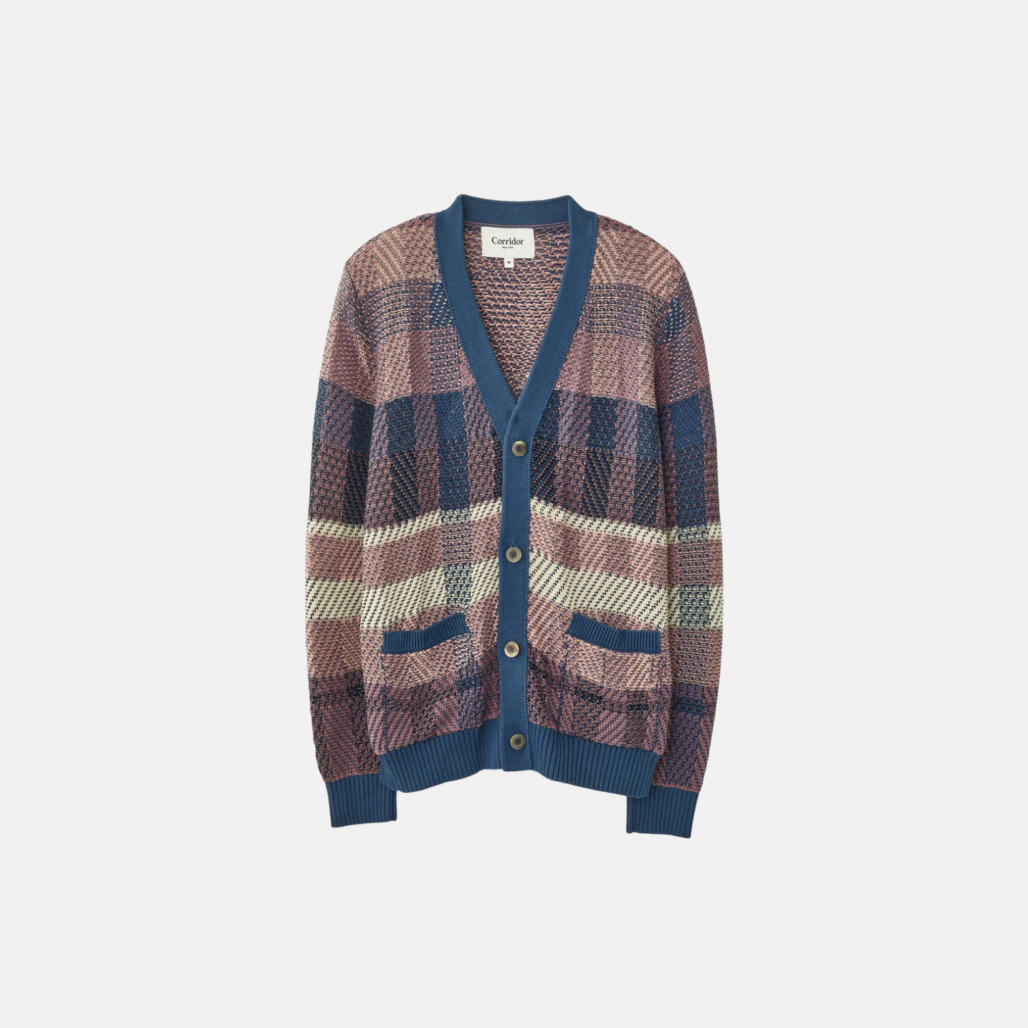 Corridor Blow Up Plaid Cardigan - Pink