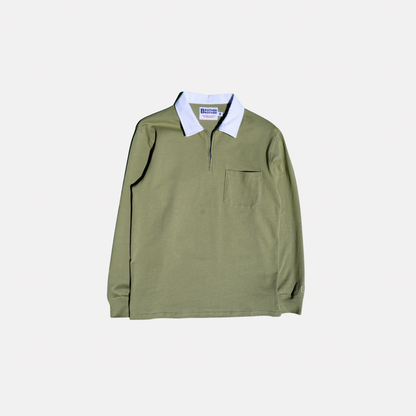 Brother Brother Zip Rugby Shirt - Sage